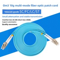 Câble de raccordement en fibre optique OM3 de qualité télécom LC-LC 10 Trillion Multimode Double Core SC-FC/ST, ligne d'extension carrée/circulaire 3m