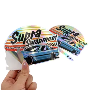 Custom Printed Premium Waterproof Holographic Foil Die Cut Stickers Logo Sticker for Car