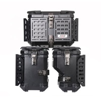 Boîte à bagages latérale multifonctionnelle en aluminium noir blindé 38L/45L pour moto, idéale pour le tourisme et le camping