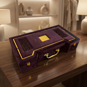 Caja de Regalo de Resina Hecha a Mano, Serie Premium, 20x12 Pulgadas, Bandeja de 18 Cavidades, 3 Frascos, Diseño Artístico, para Negocios - Product Image 1