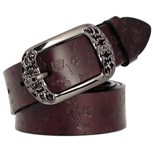 <span class=keywords><strong>Cintura</strong></span> in Pelle Stampata Vintage da <span class=keywords><strong>Donna</strong></span>, Design di Lusso, Fibbia in Metallo Intagliato Retrò, <span class=keywords><strong>Cintura</strong></span> <span class=keywords><strong>Bordeaux</strong></span> per Jeans e Abiti, Uso Quotidiano - Product Image 5