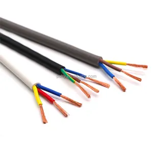 Fábrica 4x25mm2 Cable de alambre de aluminio Cable eléctrico 2 3 4 5 6 Core Flexible Rvv Cable