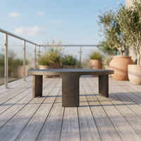 Table basse moderne personnalisée en alliage d'aluminium, table basse durable, table basse imperméable, ensemble de meubles d'extérieur pour cour