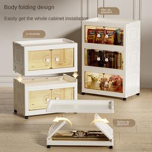 صندوق تخزين قابل للطي بتصميم جديد LYGD2601، مقاوم للغبار وبدون تركيب، خزانة تخزين للوجبات الخفيفة، لغرفة النوم والمنزل - Product Image 2