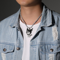 Pendentif Petit Diable en Cuivre et Zircon, Collier Kuromi Unique et Polyvalent au Design Distinctif