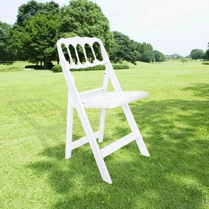 Vente en Gros Mobilier de Jardin Banquet Mariage Blanc Plastique Napoléon Résine Chaises Pliantes Rembourrées pour Événements - Product Image 6