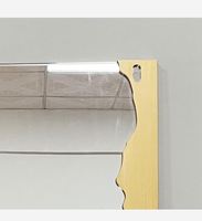 Miroir mural pleine longueur en verre trempé encadré de métal, style Art Déco, tendance, pour la décoration intérieure, taille personnalisée, luxe, pour vêtements