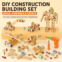 Coffret de jeu d'assemblage éducatif pour enfants : Boîte à outils de réparation de simulation avec perceuse électrique, tournevis et jeu de vis en plastique