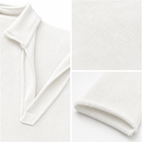 Ensemble de vêtements de détente pour femmes en coton pur uni pour l'été, haut classique à col en V à manches longues, pantalon large à cordon de serrage, tenue décontractée en deux pièces