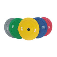 Plaques de poids en caoutchouc colorées pour haltères, usage commercial en salle de sport, entraînement standard, écologiques et portables, vente en gros