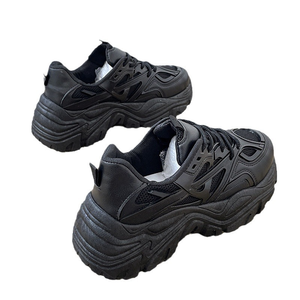 Zapatillas Deportivas Negras de Moda para Mujer con Suela Gruesa, Calzado Casual para Caminar, Estilo Deportivo - Product Image 5