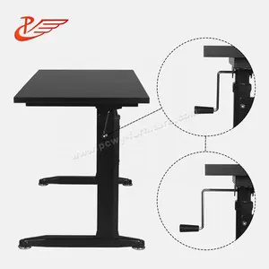 Ergonomis Kantor Tinggi Adjustable Berdiri Table Manual Metal Crank Angkat Bingkai Meja