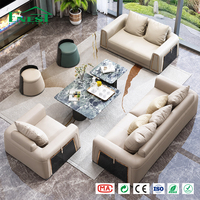 Ensemble de canapés en cuir véritable de luxe moderne pour salon, table basse en marbre, mobilier sur mesure pour toute la maison, projets de villas et de maisons de luxe