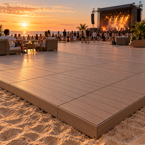 Tarima Prefabricada de WPC para Patio Exterior Moderno, Impermeable, de Acero Galvanizado, Altura Ajustable, Superficie Antideslizante para Jardín - Product Image 5