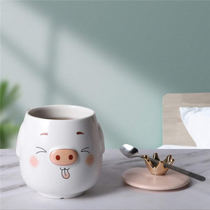 <span class=keywords><strong>De</strong></span> los cerdos 1 gracioso cerdo blanco Taza <span class=keywords><strong>de</strong></span> cerámica té taza <span class=keywords><strong>de</strong></span> café con tapa y cuchara <span class=keywords><strong>de</strong></span> regalo para regalo <span class=keywords><strong>de</strong></span> las mujeres para el Día <span class=keywords><strong>de</strong></span> Acción <span class=keywords><strong>de</strong></span> Gracias y Navidad - Product Image 5