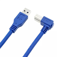 USB 3.0 A Plug Ke Kanan Sudut 90 Derajat USB 3.0 Kabel Plug Tipe B Kabel Printer Kecepatan Tinggi AM / BM