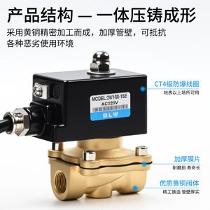 Vanne solénoïde 2W16B-13E Ac220V 1/2 pouce pour le contrôle du gaz à usage général - Product Image 2
