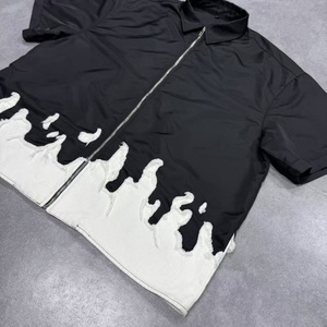 OEM Custom Satin Work Shirts with Streetwear Design Puffer Button-<b>up</b> <b>Open</b> Collar Nylon Button-<b>up</b> Printed Pattern Logo Embroidery - Product Image 3