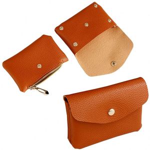 Nouveau porte-cartes d'identité personnalisé en cuir PU miniature avec porte-monnaie souple en cuir pour femmes à double compartiment pour billets et cartes de crédit - Product Image 1