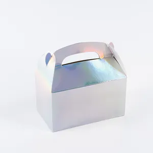 Holographic Gift Box Cake Candy Biscuit Packaging Portable Carton For Wedding And Birthday Parties