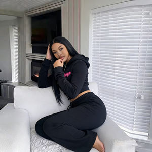 Set Due Pezzi Alxin con Logo Personalizzato <span class=keywords><strong>da</strong></span> <span class=keywords><strong>Donna</strong></span>: Tuta Sportiva Estiva Primaverile con Felpa Corta con Zip e Pantaloni <span class=keywords><strong>da</strong></span> Jogging - Product Image 3