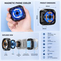 Refroidisseur de téléphone magnétique à semi-conducteurs, clip dorsal de refroidissement, radiateur à dissipation rapide de la chaleur, pour jeux et streaming, universel