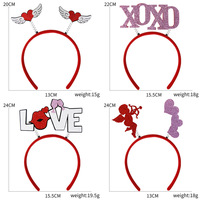 Serre-tête en plastique fait main avec lettres de dessin animé européennes et américaines, thème amour Saint-Valentin, pour décoration transfrontalière, idéal pour mariage