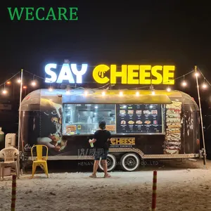 WECARE özel mobil dondurma kahve Fast Food arabaları tam donanımlı Airstream gıda kamyon römork satılık tam mutfak ile