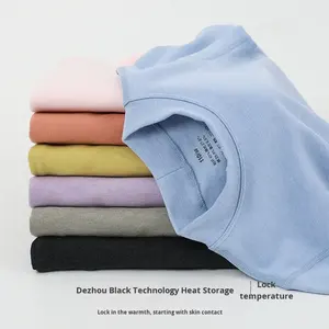 Özel Logo yeni stil genç erkek giysileri örme düz renk uzun kollu T Shirt - Product Image 2