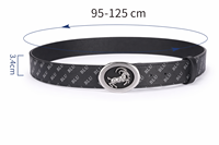 Ceinture en cuir véritable pour homme avec boucle en acier inoxydable personnalisée BLU, logo imprimé sur mesure, ceinture en cuir de vache véritable pour homme