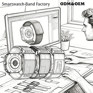 สายนาฬิกาผ้าไนลอนแบบมีโลโก้สั่งทำพิเศษสำหรับ Samsung Galaxy <span class=keywords><strong>Watch</strong></span>, <span class=keywords><strong>Apple</strong></span> <span class=keywords><strong>Watch</strong></span> Series และ Garmin Smartwatch - Product Image 4