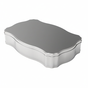 Boîte en métal Kontensan L476 WAVY RECTANGLE 3,5 L pour délices turcs au chocolat 300x200mm x H61mm avec couvercle coulissant - Product Image 2