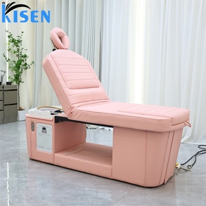 KISEN High Quality Hair Salon Furniture Electric Back Lift Water Circulation Head Therapy Bowl Washing Shampoo <b>Bed</b> With Pedicure - Product Image 6