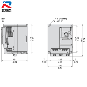 ไดรฟ์ปรับความเร็วรุ่นใหม่ ATV310HU55N4E แบบสามเฟส ซีรีส์ ATV310 แรงดันไฟฟ้า 380-460V กำลังไฟ 5.5kW ตัวแปลงความถี่ ATV310HU55N4E - Product Image 2