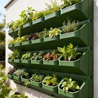 Ensemble de jardinières auto-arrosantes, pots de fleurs suspendus verticaux, jardinières en plastique pour succulentes, bonsaï et jardin d'intérieur