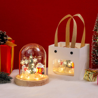 DIY Weihnachts-Schneekugel-Lampe LED Warmlicht Santa Mini-Weihnachtsbaum-Dekoration Handgemachtes Nachtlicht Geschenk für Zuhause Party Feiertage