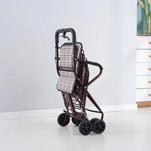 Déambulateur à quatre roues Songhui avec siège, hauteur 90 cm, structure en acier pliable, pour personnes âgées, courses - Product Image 3