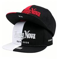 Gorras Snapback Personalizadas Zomay Nova al por Mayor, Gorras de 6 Paneles con Visera Plana, Bordado 3D en Relieve, Color Combinado, Estilo Urbano, Fábrica OEM