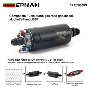 EPMAN 0580254044 Pompe à <span class=keywords><strong>carburant</strong></span> externe en ligne haute performance EFI 400LPH Power Flow <span class=keywords><strong>E85</strong></span> 380 Noir Type court Accessoires EPRYB055G - Product Image 4