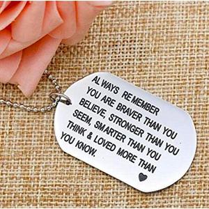 Collana con Pendente 'Always <span class=keywords><strong>Remember</strong></span> <span class=keywords><strong>You</strong></span> Are Braver' per Donne e Uomini, Gioielli Semplici e alla Moda - Product Image 3