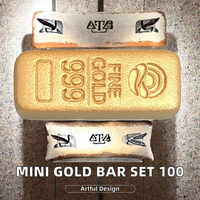 100 pièces de mini lingots d'or, mini lingots de monnaie et modèles Yuanbao pour maison de poupée, accessoires en résine, thème artistique Noël Pâques