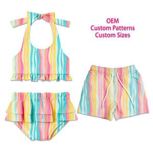 Traje de Baño de Dos Piezas para Niñas, Diseño Floral, Protección UPF 50, 100% Nailon, Marca Ruidian - Product Image 2