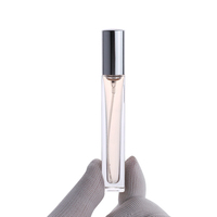 Classique 10ml carré plat verre bouteilles de pulvérisation forme cylindrique en aluminium buse pompe Sayer pour atomiseur écran pompe pulvérisateur