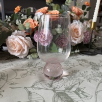 Verres à vin sans pied de couleur rose, gobelet à vin en cristal de luxe avec base en diamant pour les mariages, les anniversaires