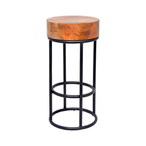 Black Metal & Wood Kitchen & Restaurant Bar <b>Stools</b> with Comfort Seat for Home Office & Hotel Use Commercial Furniture - Product Image 4