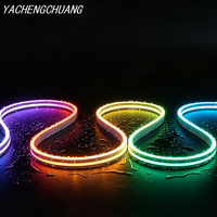 Bande LED à émission latérale 5V, conforme FCC CE RoHS, néon flexible 0408 en silicone pur, à pliage latéral, sans points, contrôle intelligent par application, couleurs changeantes en flux