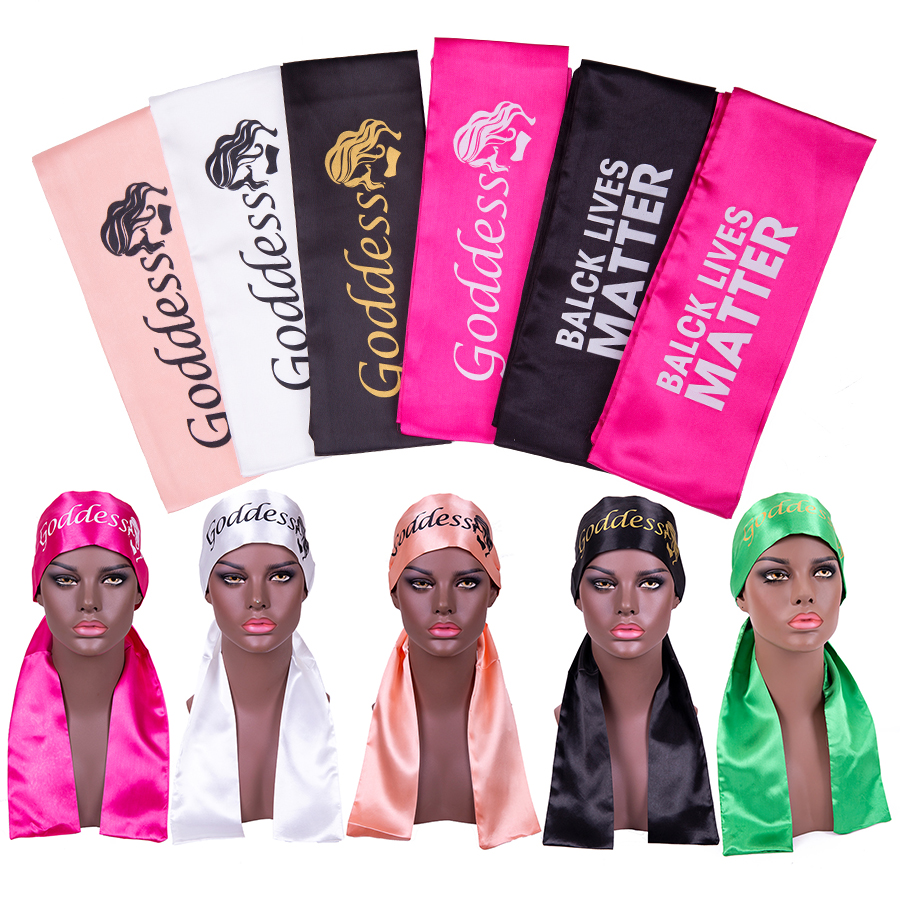 Оптовая продажа, индивидуальный логотип, кружевной фронтальный парик, повязка на голову с шелковистыми атласными краями, повязка на голову, сатиновый шарф для женщин