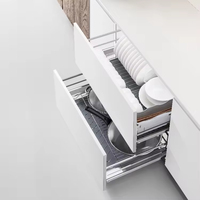Solução de Organização de Armários com Gaveta Deslizante de Metal para Talheres, Design Moderno, Ferragens Nano para Cozinha, Economia de Espaço
