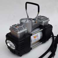 Compresseur d'air de voiture à double cylindre Pompe à pneu Gonfleur d'air automatique pour camion ou moto avec lumière LED