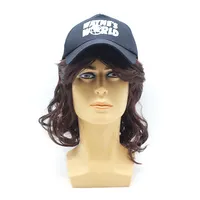Wayen's World Wayne Campbell Mullet Wig with Hat, 90 s
